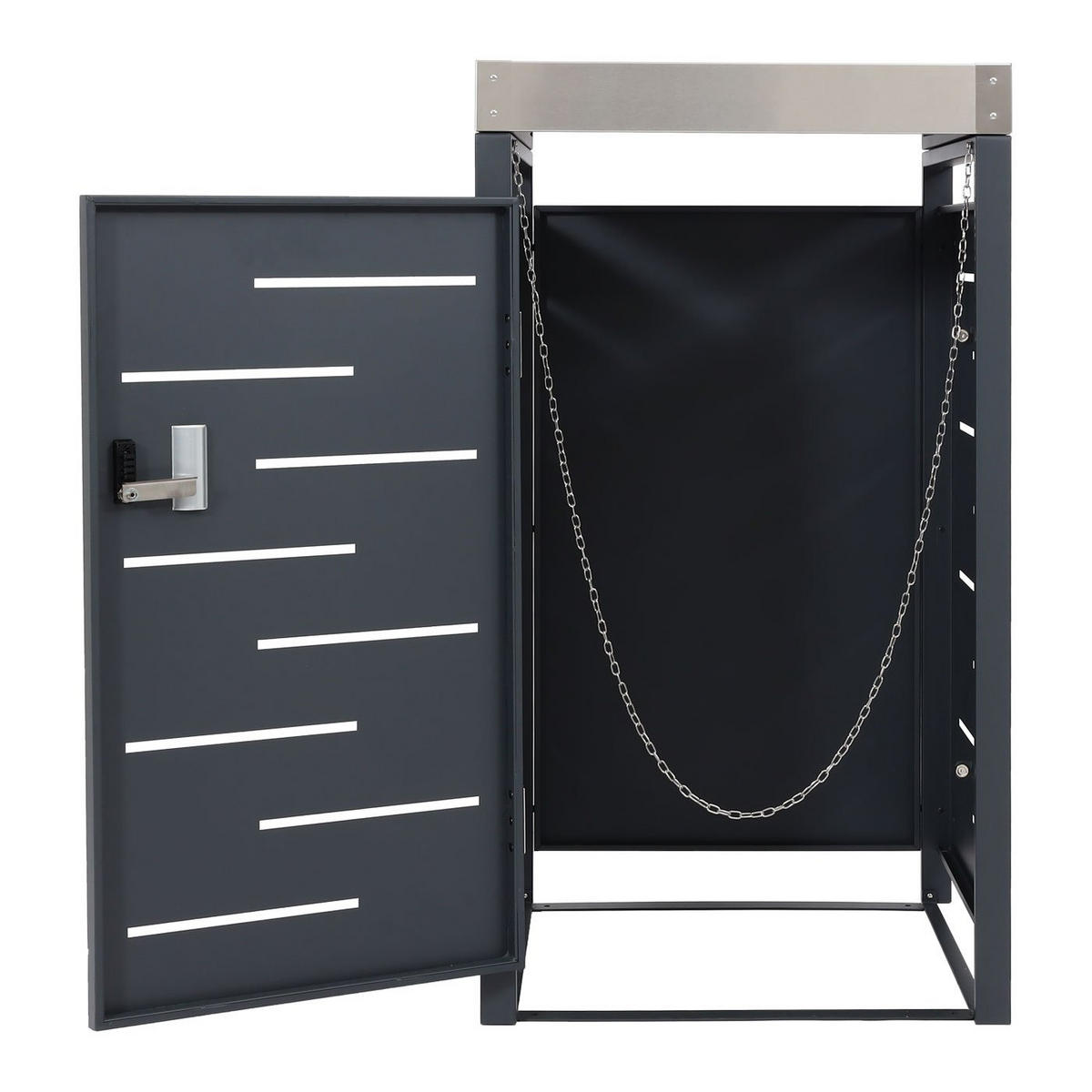 MÜLLTONNENBOX 1er 110x60x62cm 80-240 Liter - Anthrazit, Metall (60/110/62cm) - PROREGAL