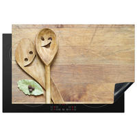 HERABDECKPLATTE - Holz - Löffel - Braun - Smiley - 90x60 - Hellbraun, Kunststoff (90/60/0.2cm) - MuchoWow