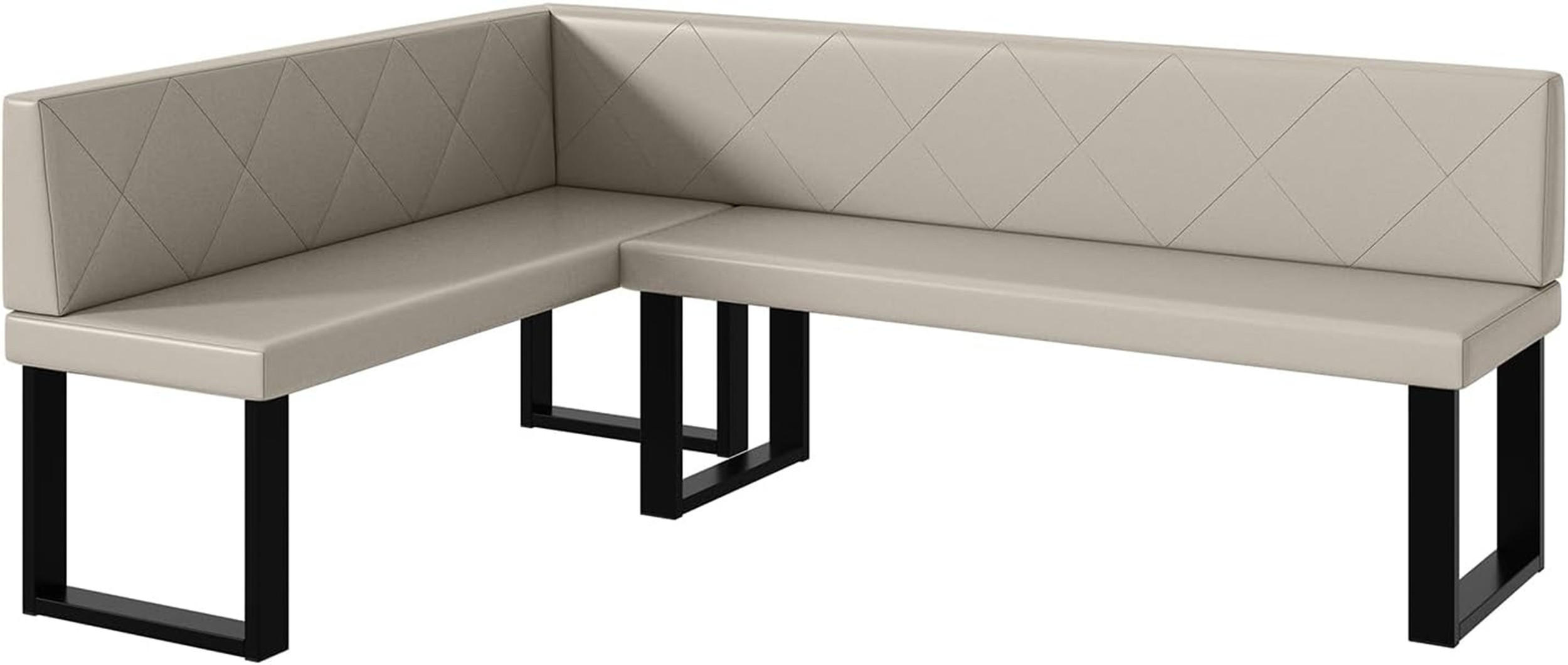 Meblini Eckbank Beige 196x142 cm