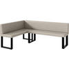 ECKBANK ERIC_U - Beige, Leder (142/196cm) - Meblini