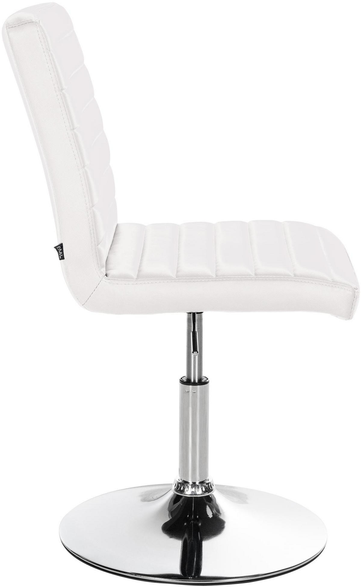 DREHSTUHL 2er Set Lederlook weiß - Chromfarben/Weiß, Textil/Metall (44/81/60cm) - CLP