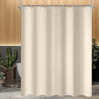 DUSCHVORHANG 240 x 180 cm Beige Beschwerter Saum Wasserabweisend Waschbar Polyester - Beige, Textil (240/180cm)