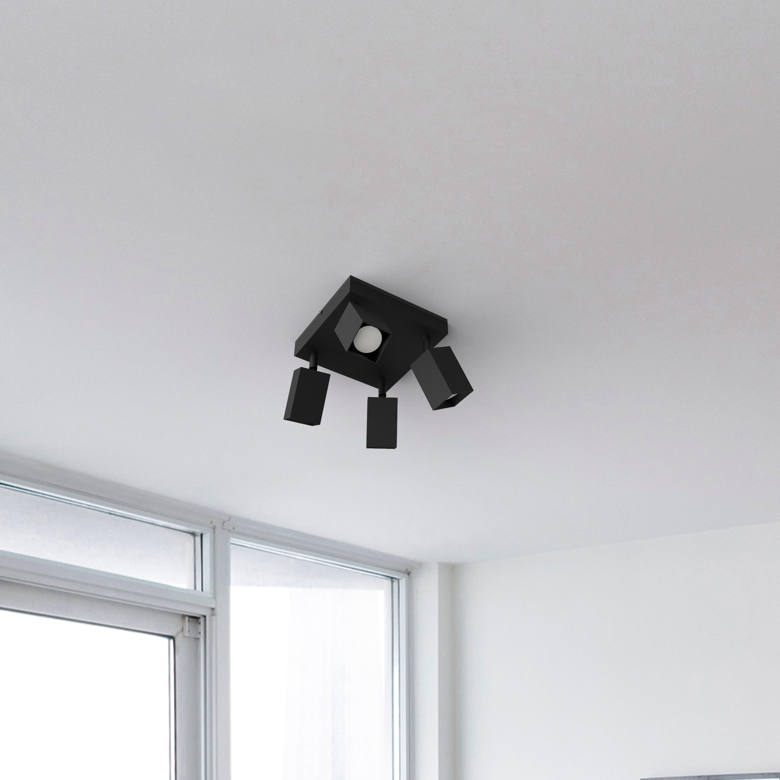 DECKENLEUCHTE - Schwarz, Metall (25/25/18cm) - Lumicom