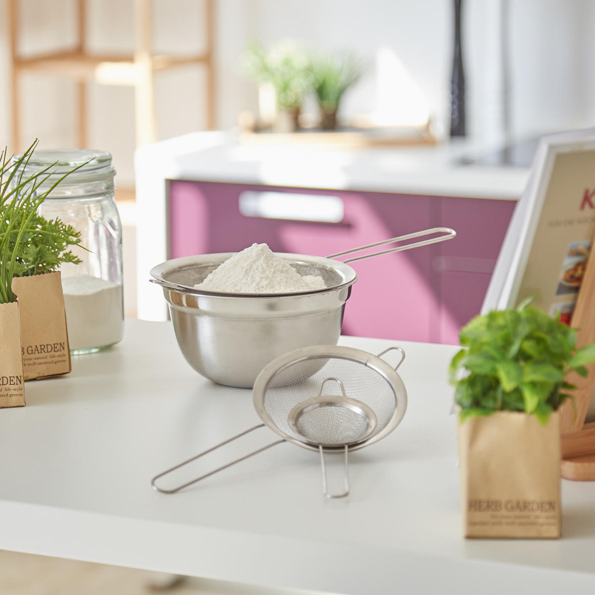 3XKÜCHENSIEB - Silberfarben, Metall (18cm) - Relaxdays