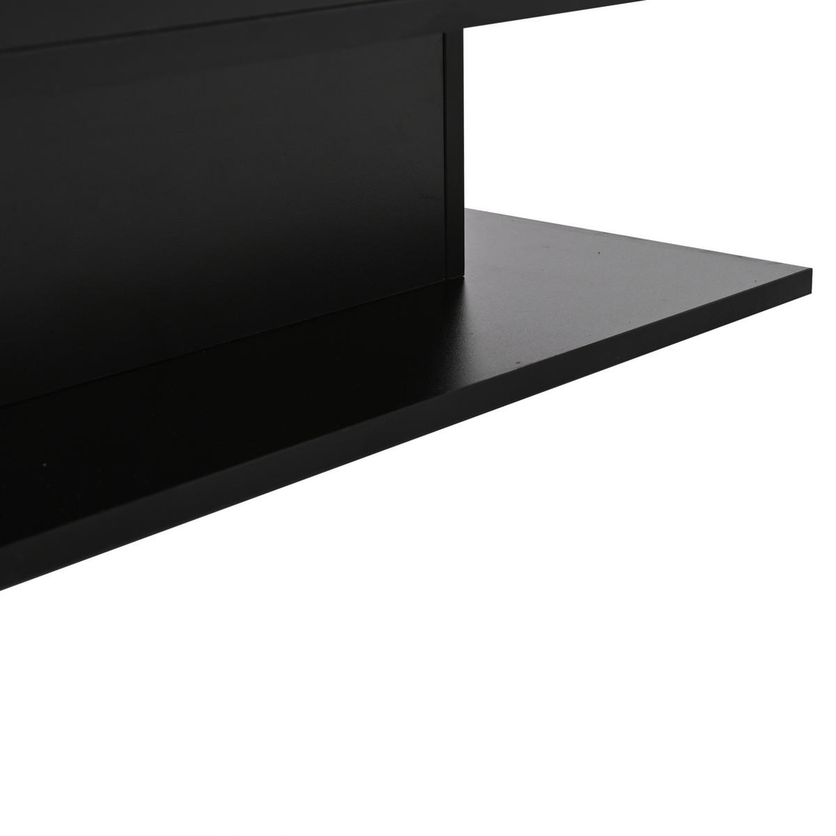 COUCHTISCH aus Spanplatte 80x75x40 cm Schwarz mit Hubfunktion, Stauraum und LED-Beleuchtung - Schwarz, Holzwerkstoff (75/80/40cm) - IVMEU