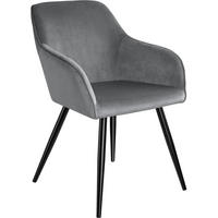 ESSZIMMERSTUHL Marilyn,58 x 62 x 82 cm,grau/schwarz - Schwarz/Grau, Textil (58/82/62cm) - tectake