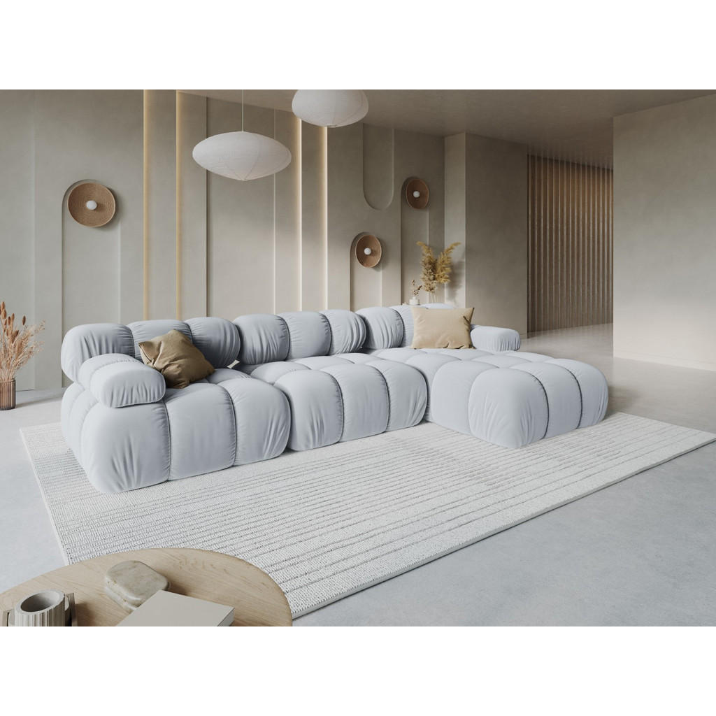 Thumbnail - Micadoni Modulares-Ecksofa, Hellblau, Textil, 4-Sitzer, L-Form, 285x122 cm, Hergestellt in Europa, Oeko-Tex®, Wohnzimmer...