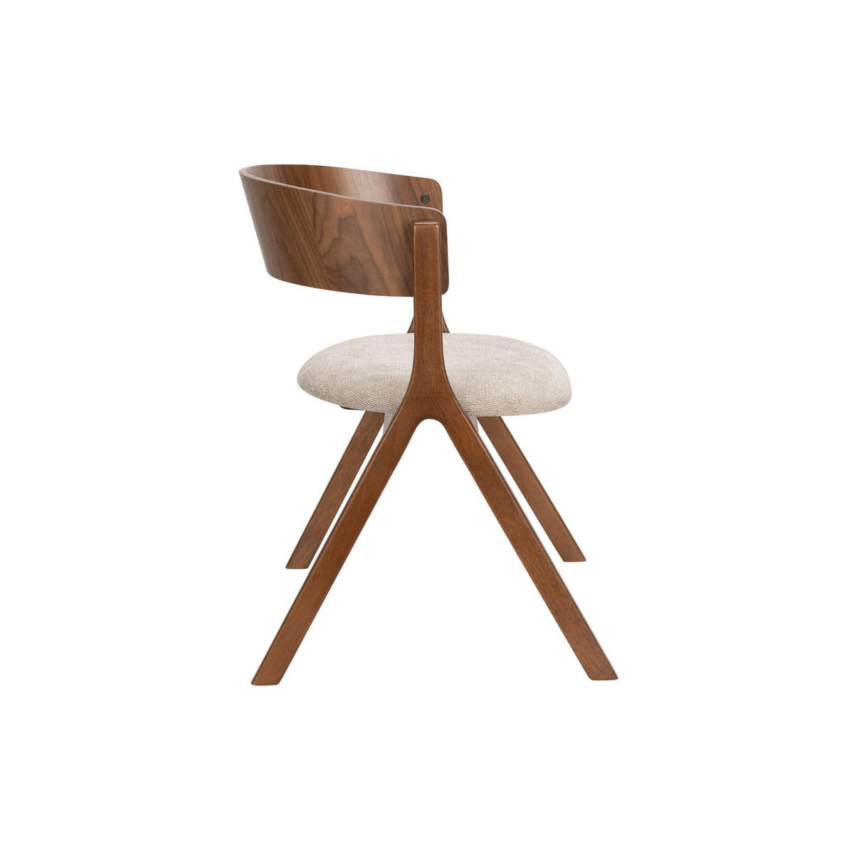 ESSZIMMERSTUHL Bresso Walnuss/ Beige - 2 er Set - Beige, Kunststoff (54/77/56.5cm) - Dutchbone