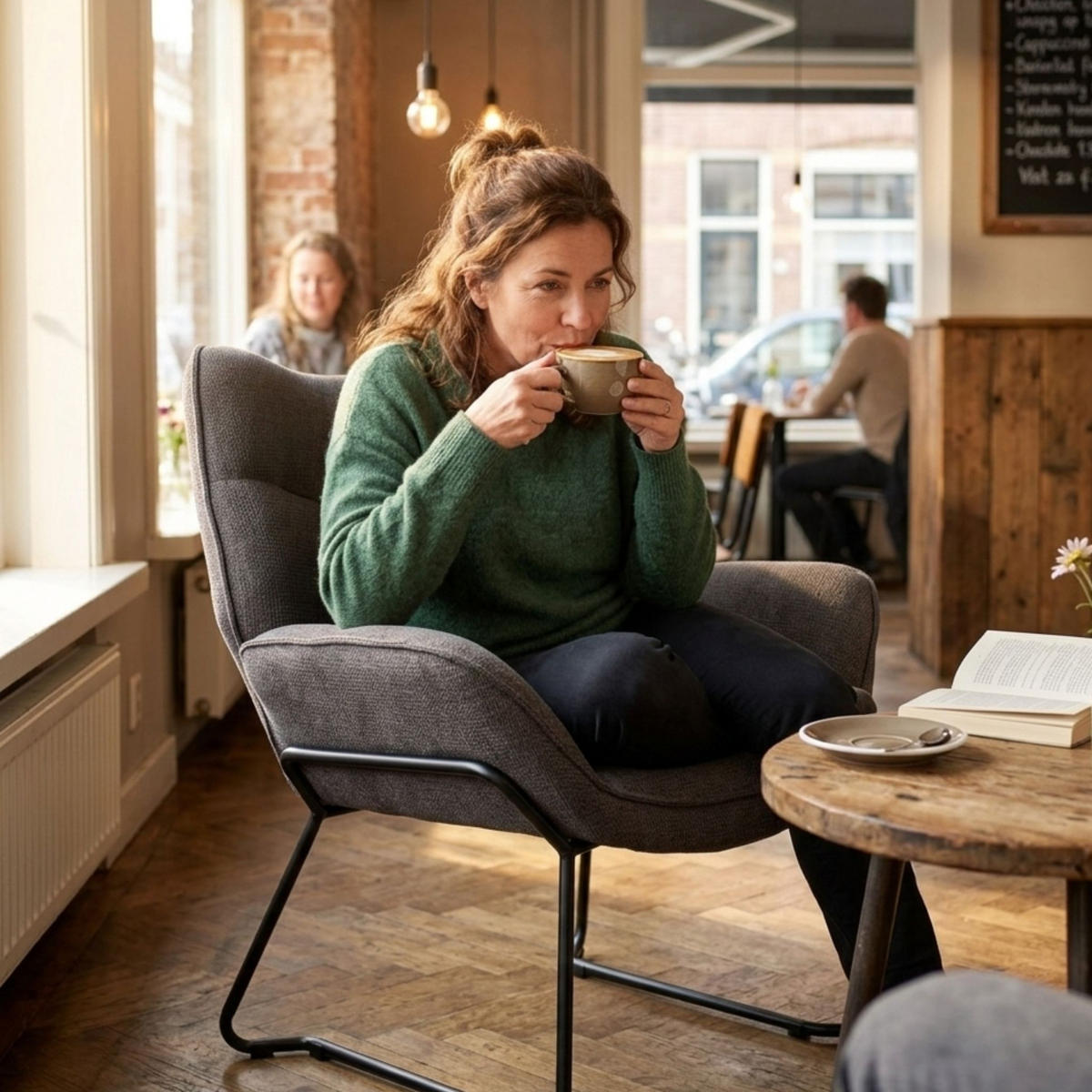 SESSEL Aliano dunkelgrau - Schwarz/Grau, Textil/Metall (73/76/67cm) - Mr. Deko