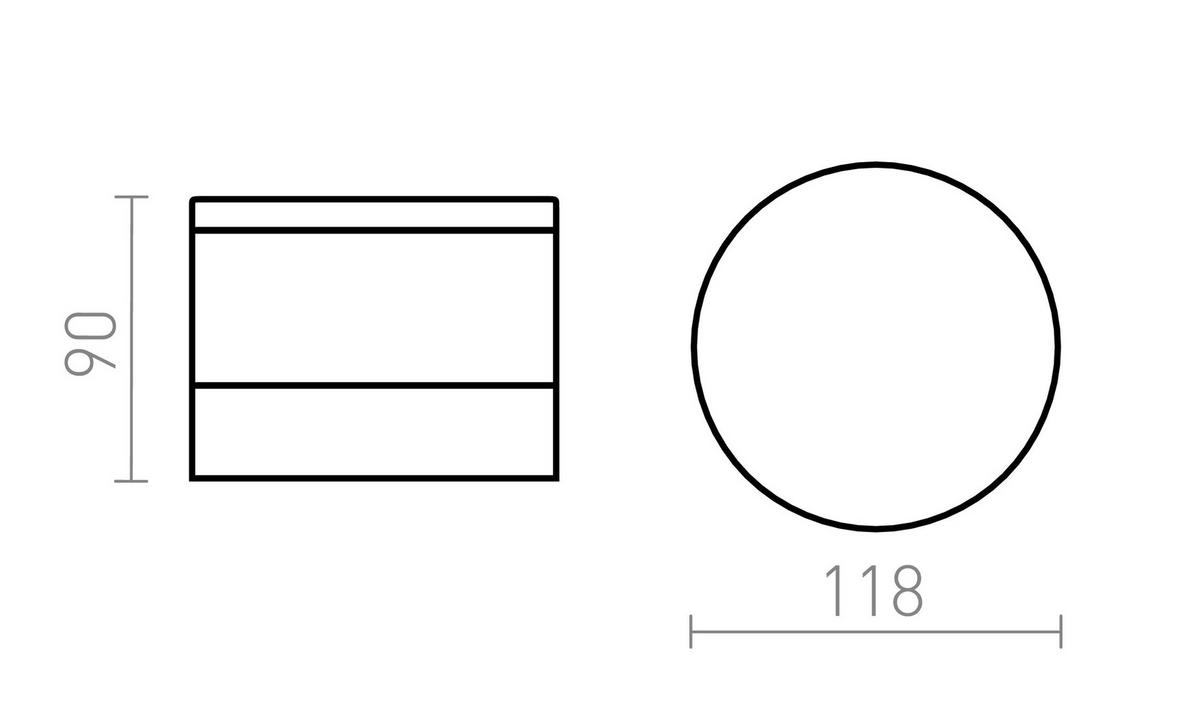 AUSSENLEUCHTE BRENDA Schwarz 9 W IP65 - Schwarz, Metall (118/118/9cm) - Rendl