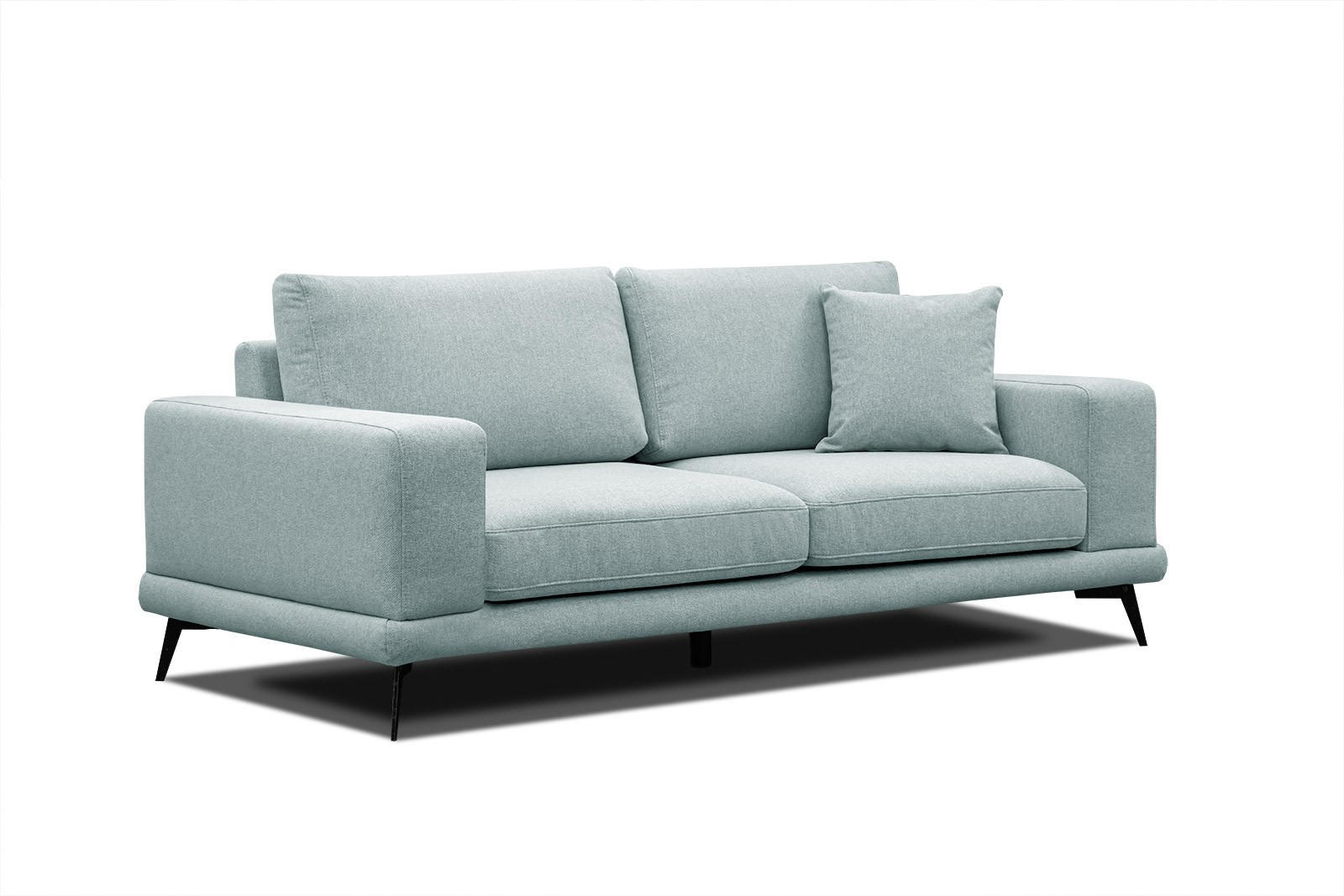 SOFA MEDIOLANE 2,5-Sitzer, mint - Mintgrün, Holzwerkstoff/Textil (203/87/96cm) - Courtois Laville