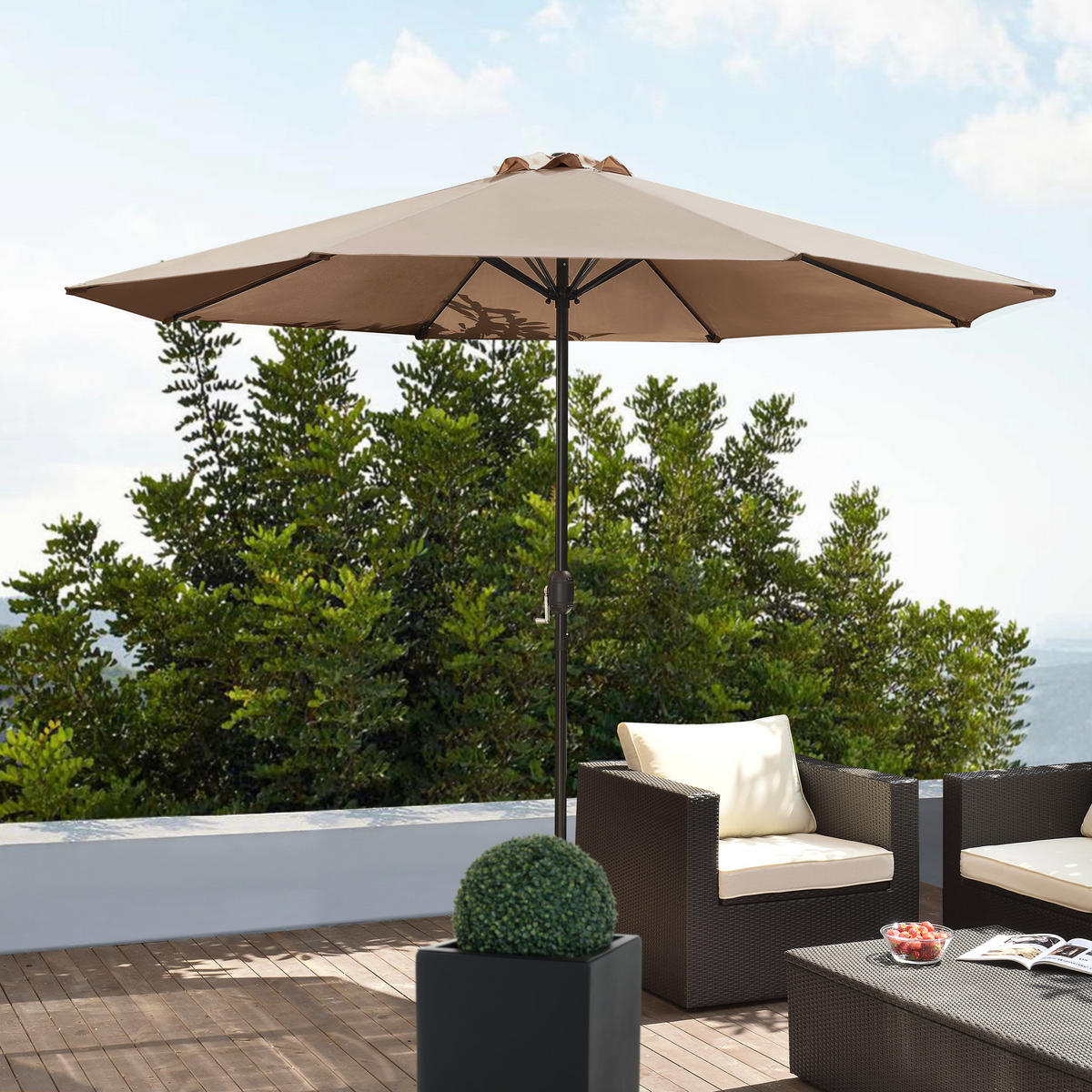 SONNENSCHIRM Budapest - Beige, Textil/Metall (300/300cm) - casa.pro