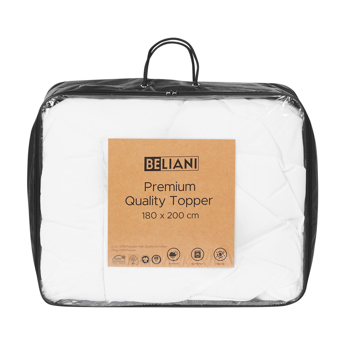 MATRATZENTOPPER 180/200 cm Aizkorri - Weiß, Textil (180/200cm) - Beliani