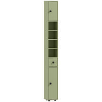 BADEZIMMERSCHRANK Spanplatte Grün - Schwarz/Grün, Karton/Holzwerkstoff (20/180/20cm) - Kleankin