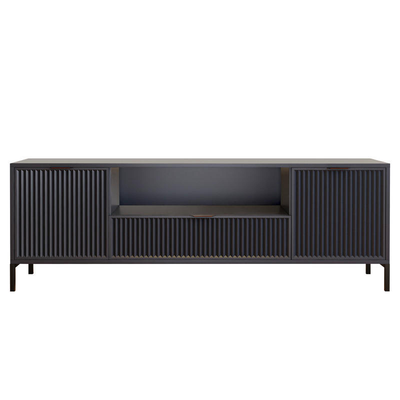 TV-LOWBOARD WAVE 165 cm Indigo - Schwarz/Dunkelblau, Holzwerkstoff/Metall (165.3/56.1/40.6cm) - Idohome