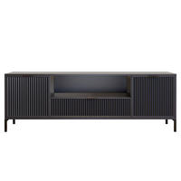 TV-LOWBOARD WAVE 165 cm Indigo - Schwarz/Dunkelblau, Holzwerkstoff/Metall (165.3/56.1/40.6cm) - Idohome
