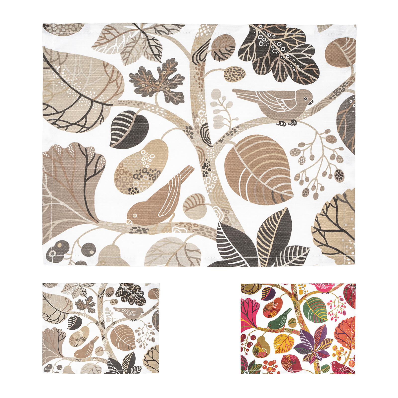 PLATZSET Zauberwald elfenbein-taupe Baumwolle 45/35 cm - Taupe/Ecru, Textil (35/45cm) - beties Heimtextil