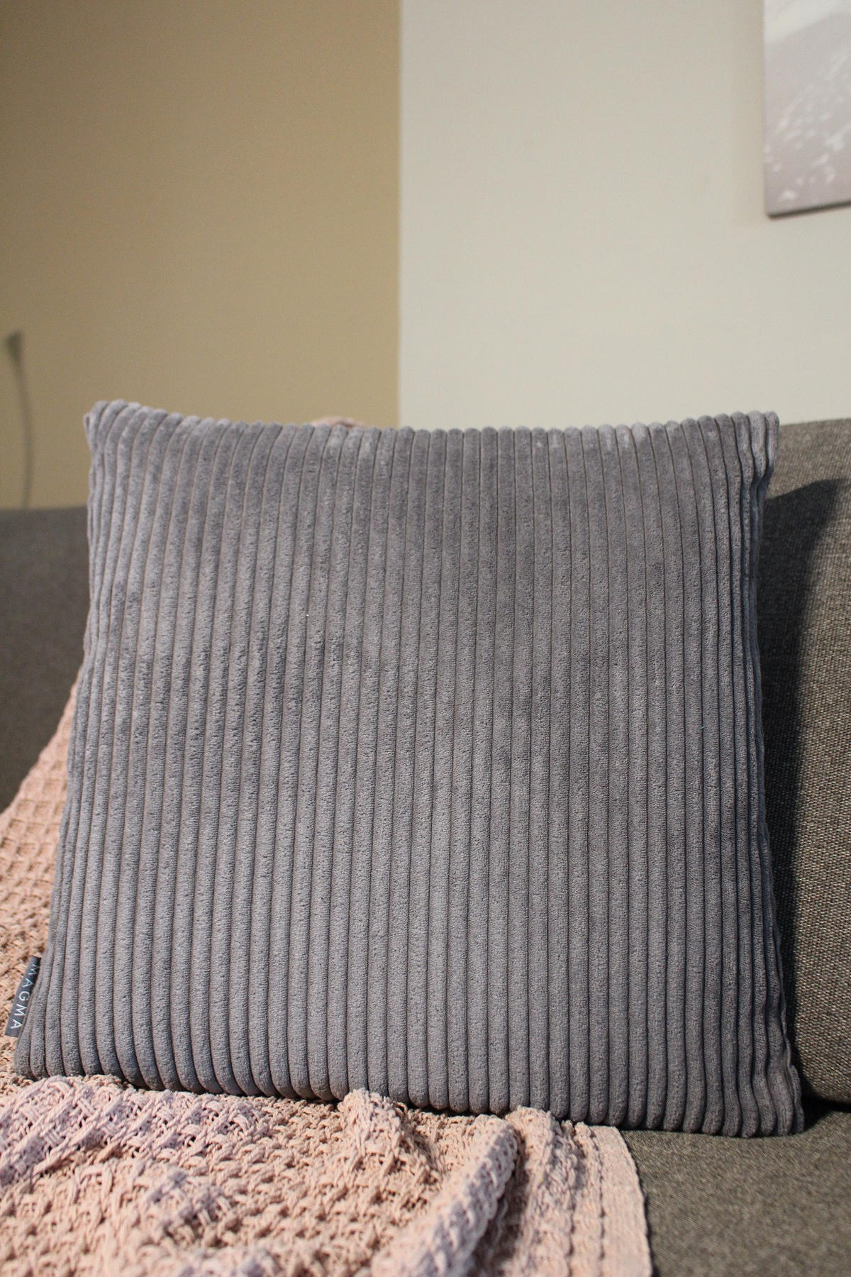 KISSENHÜLLE Shara Cord Look anthrazit - Anthrazit, Textil (45/45cm) - Magma Heimtexx