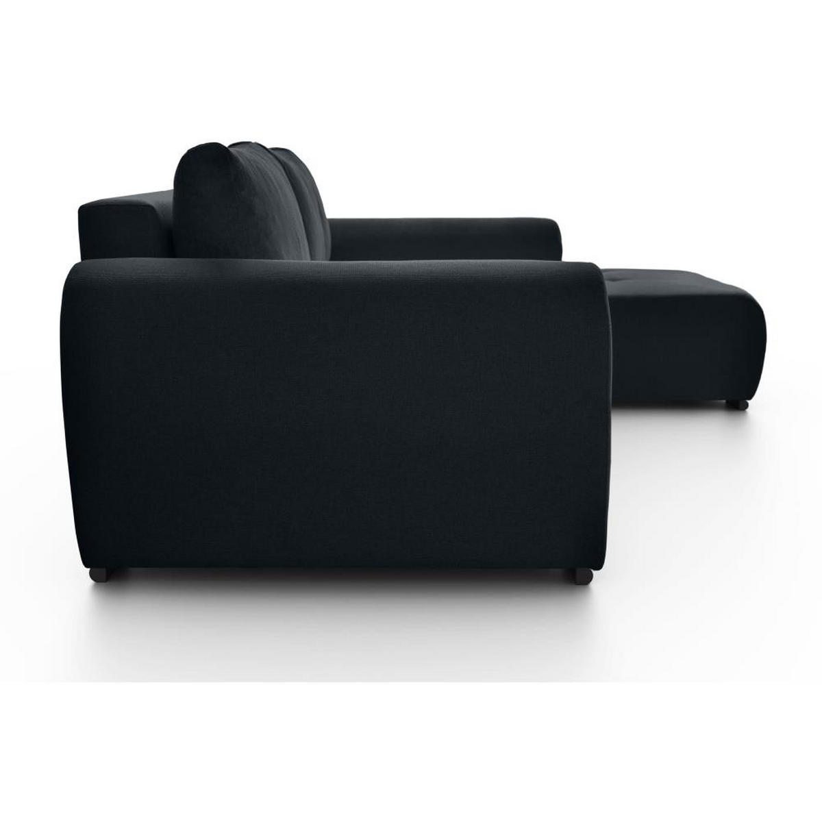 ECKSCHLAFSOFA Diana mt Bettkasten schwarz rechts - Schwarz, Textil (255/175cm) - Beautysofa