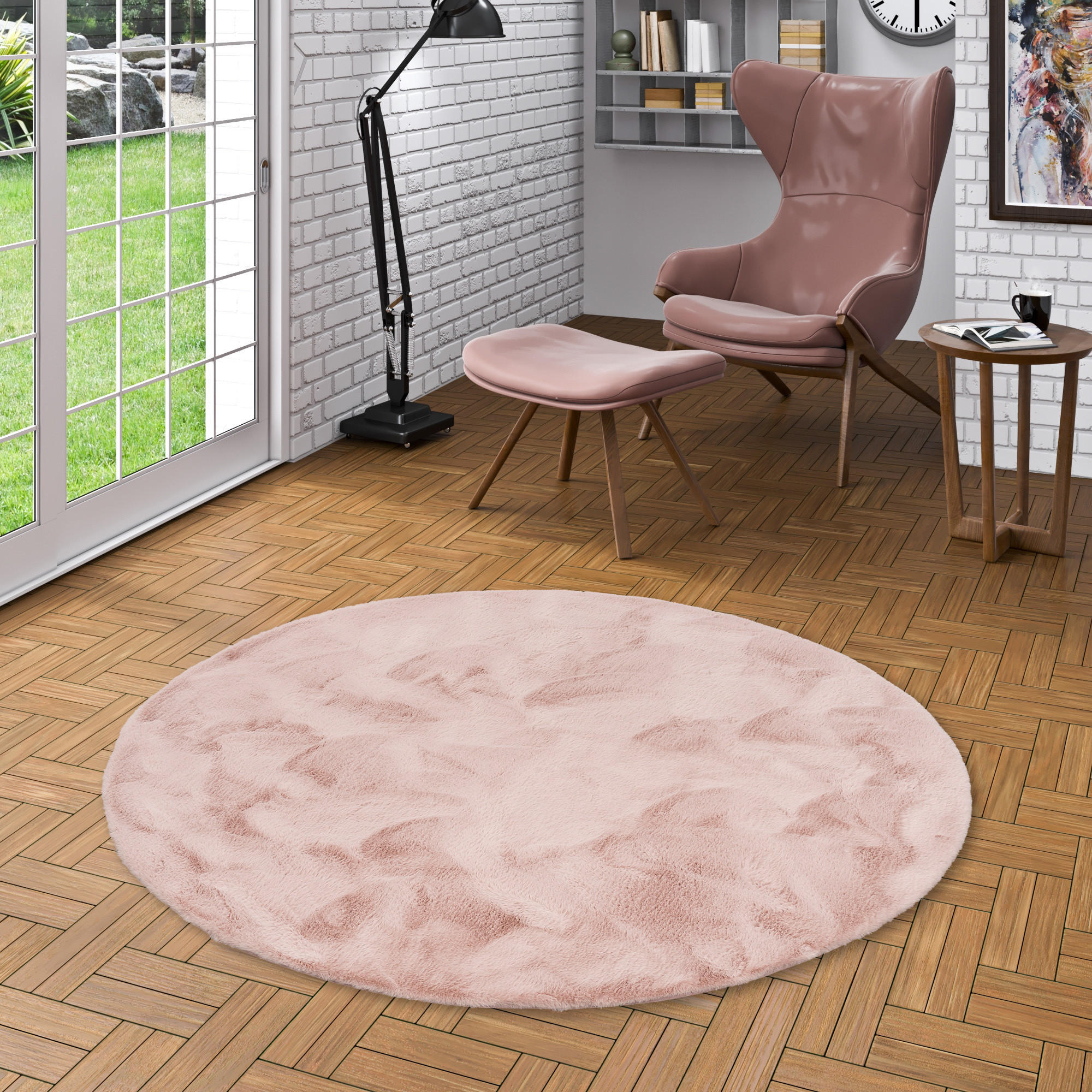 FELLTEPPICH LUXUS SUPER SOFT PLUSH RUND - Altrosa, Textil (120/120cm) - Pergamon