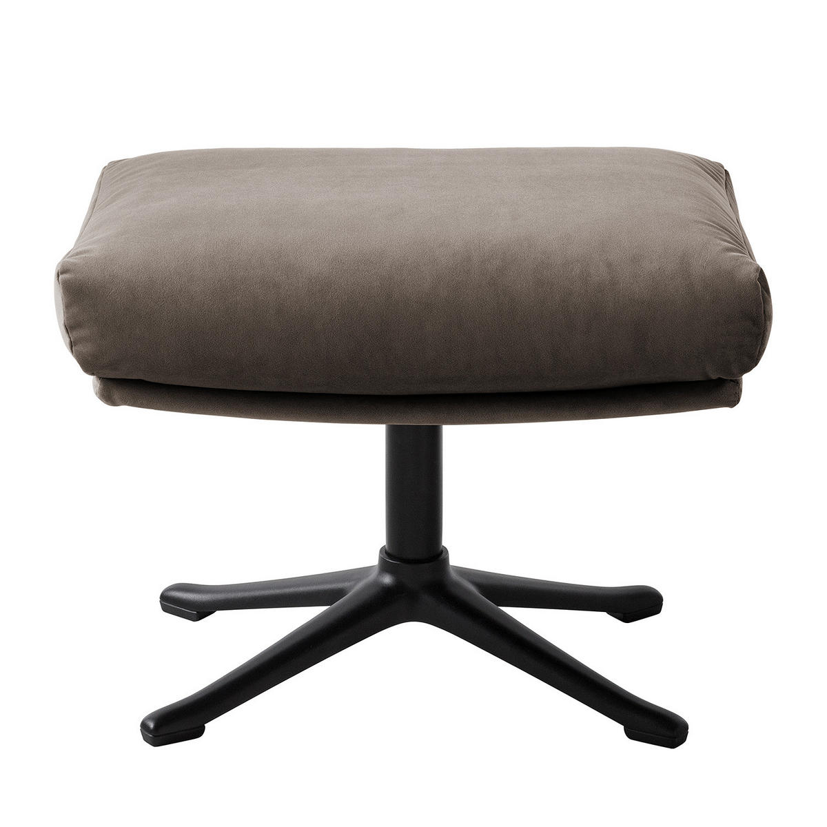 POLSTERHOCKER mit Kreuzfuß - Taupe/Schwarz, Textil/Metall (51/37/41cm) - home24