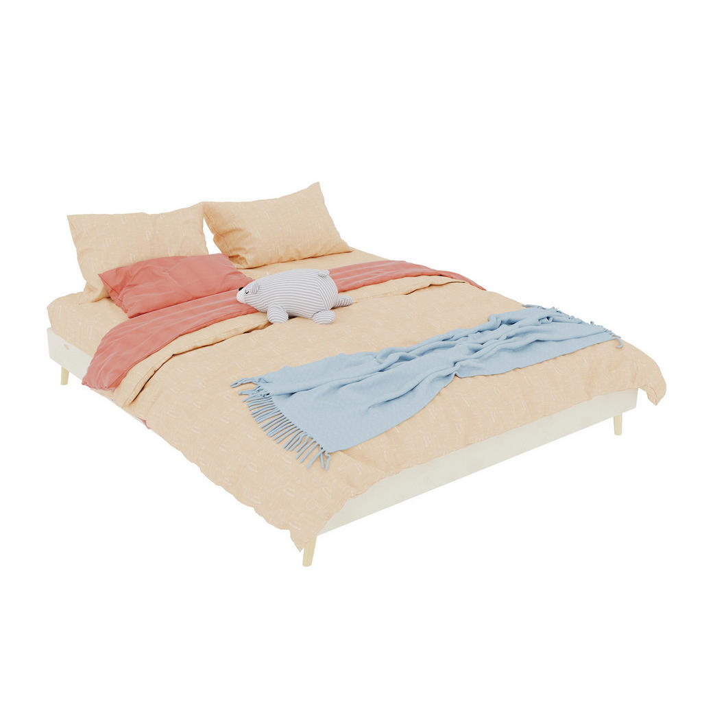 OKWISH POSTELOVÝ rám 160/200 cm béžový z látky a kovu s nastavitelnou opěrkou