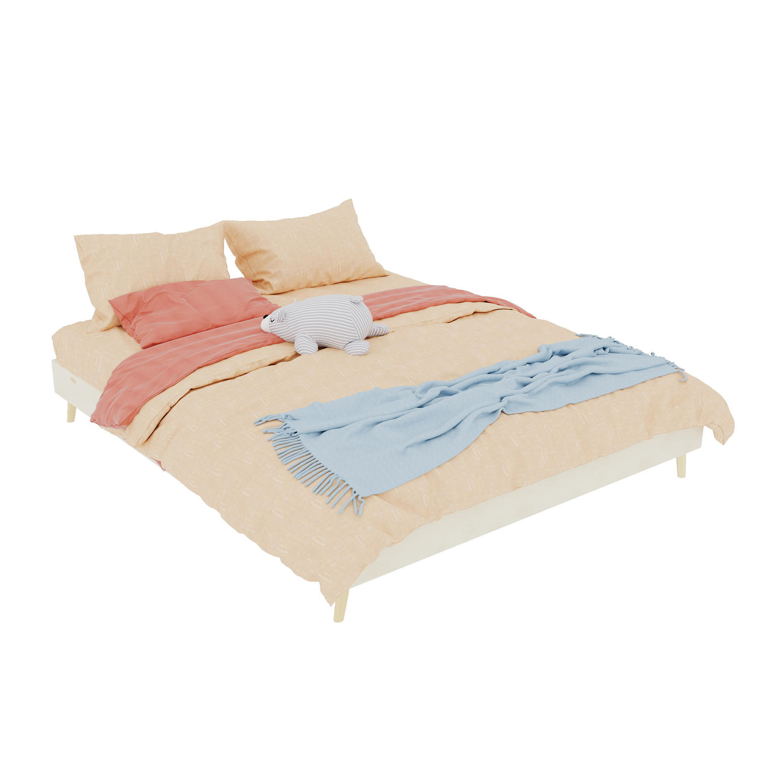 POSTELOVÝ rám 160/200 cm béžový z látky a kovu s nastavitelnou opěrkou - béžová, textil (160/200cm) - OKWISH