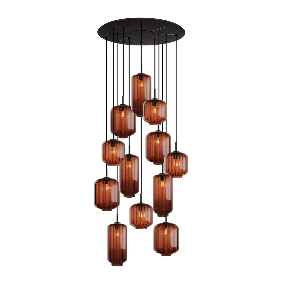 s.luce Galerieleuchte Braun, Schwarz 25x27x25 cm