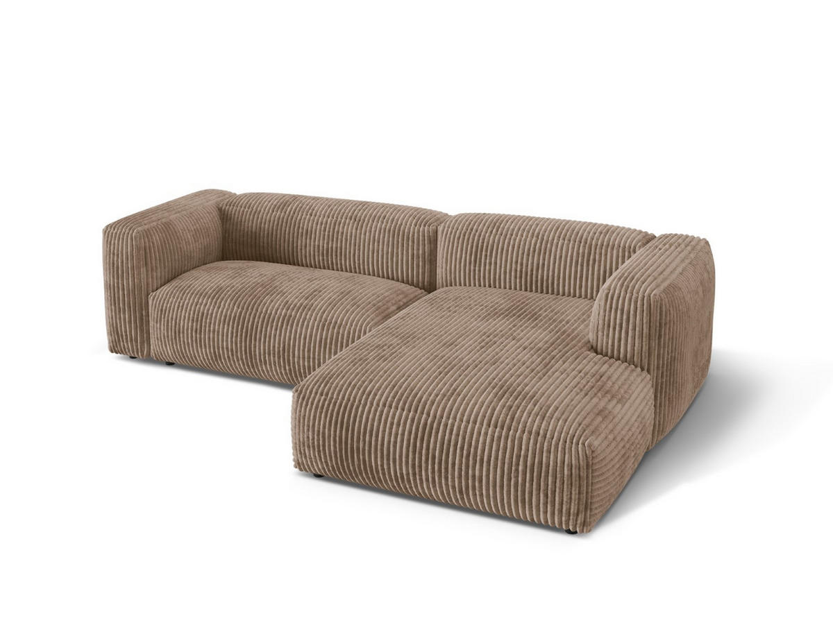 ECKSOFA modular rechts Martina aus Cord eichel 2 Sitzplätze - Rotbraun, Textil (176/283cm) - Micadoni