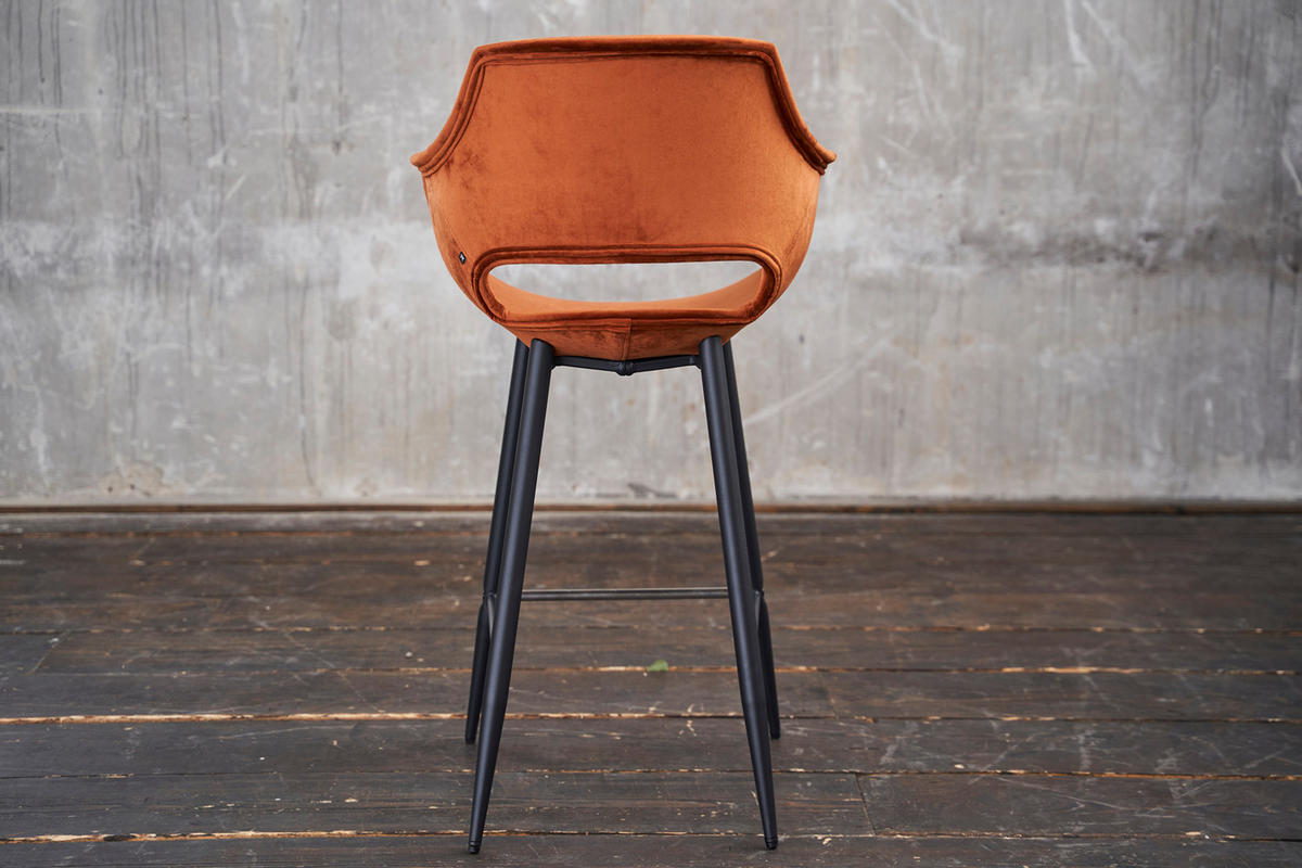 BARHOCKER ZAJA Braun Velvet - Braun, Textil (57/114/59cm) - KAWOLA