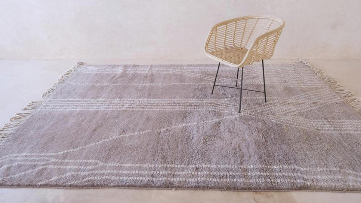 BERBERTEPPICH aus Marokko aus reiner Wolle grau - Grau, Naturmaterialien (216/309cm) - AFK Living