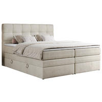 BOXSPRINGBETT ERNI KING 180/200 Beige Velvet - H4 - Beige, Holz/Textil (180/200cm) - MKS