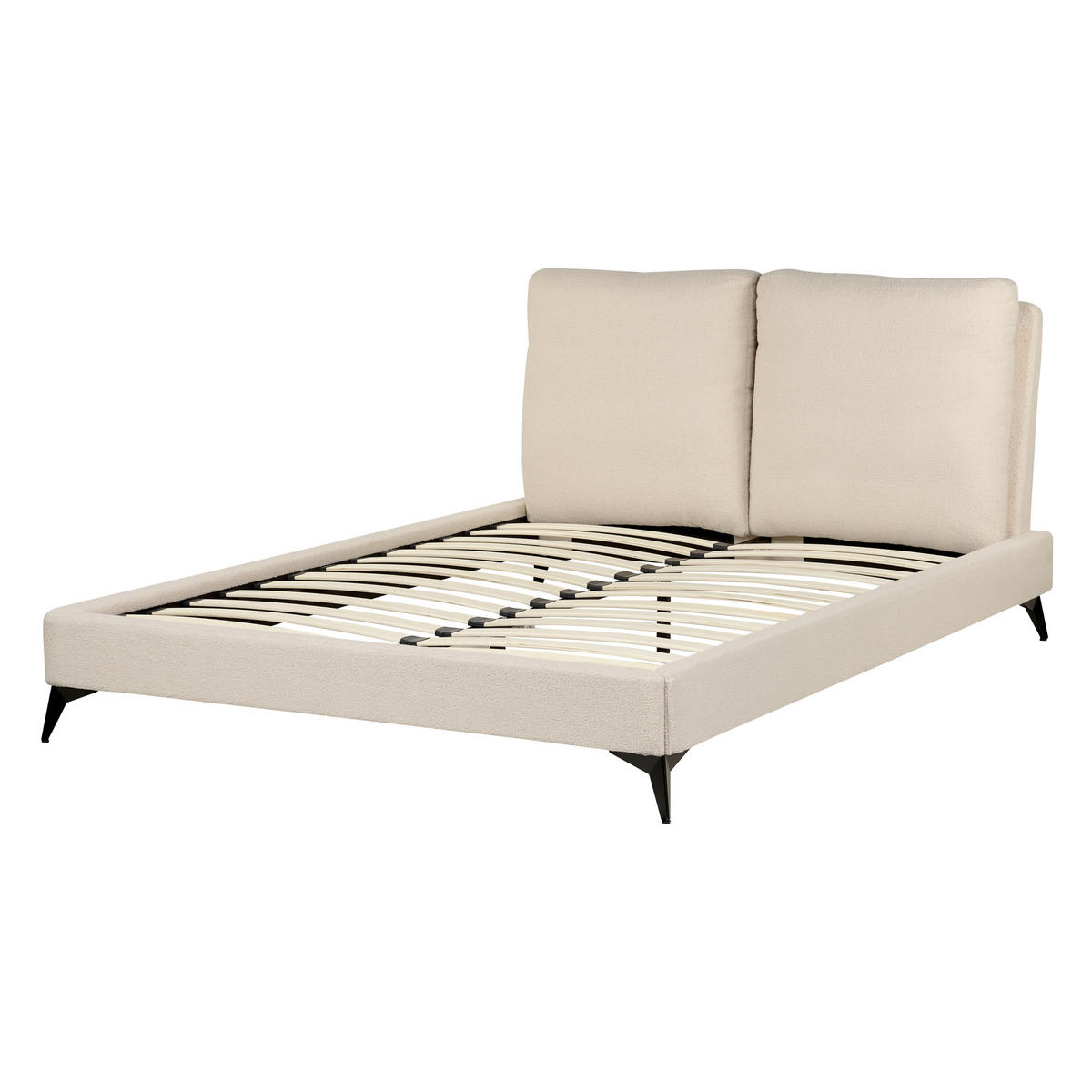POLSTERBETT 140/200cm Helles Beige Melle - Beige, Textil (140/200cm) - Beliani