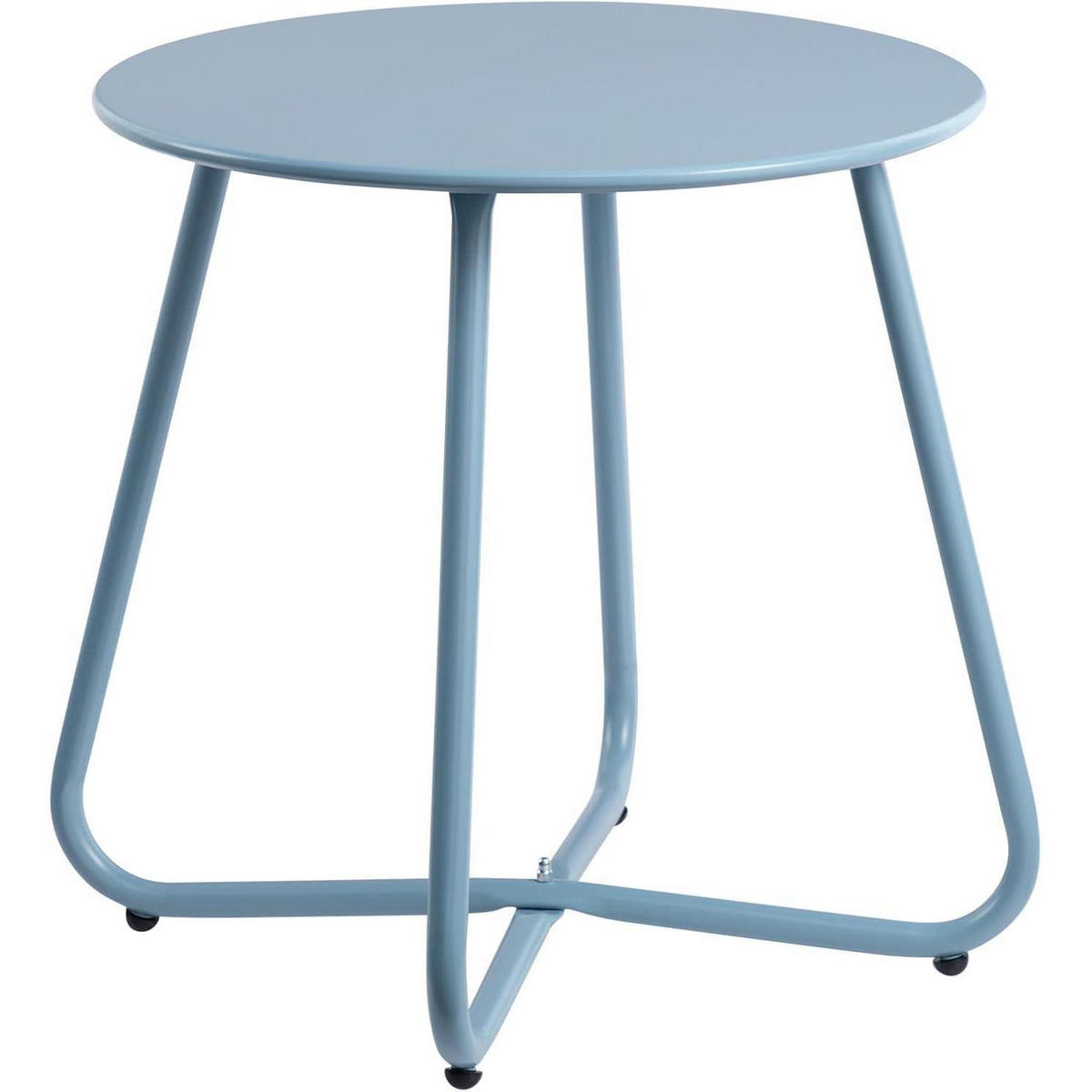 BEISTELLTISCH Rund Grau Blau 43 cm - Hellblau, Metall (52/48/6cm)