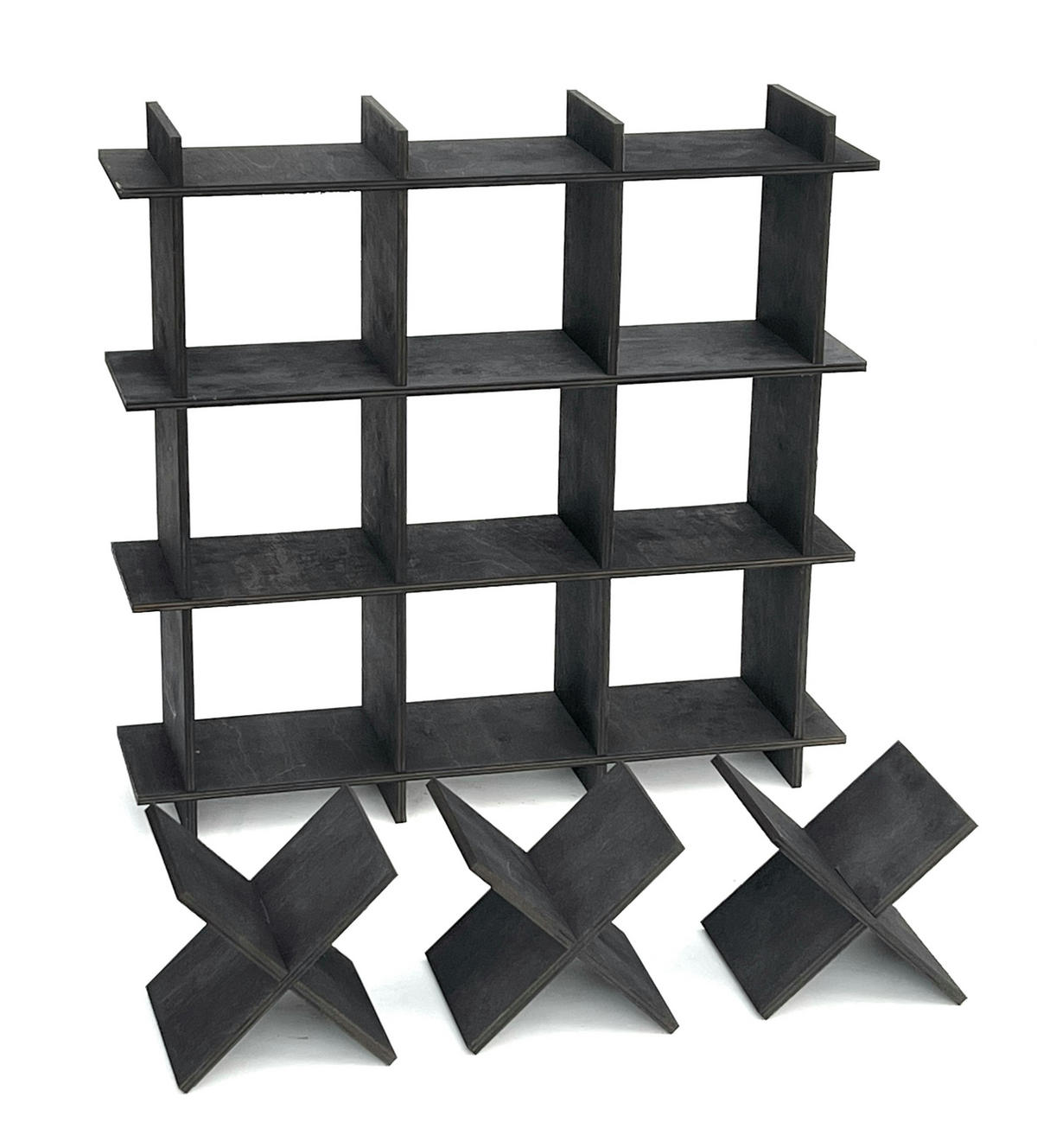 TOILETTENPAPIERHALTER Schwarz Holz Tic Tac Toe - Schwarz, Holz (45/45/10cm) - DanDiBo