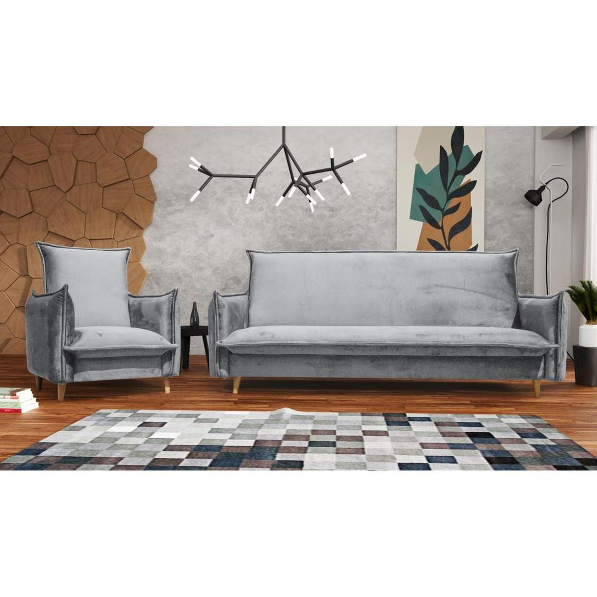 RELAXSESSEL Pillow hellgrau mit Buchenbeinen - Buchefarben/Hellgrau, Textil (84/95/88cm) - Beautysofa
