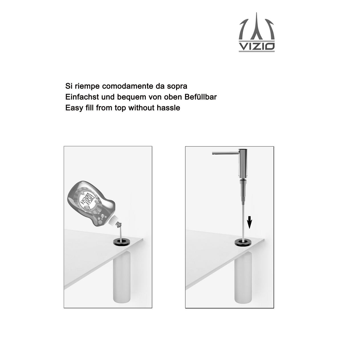 SEIFENSPENDER aus Edelstahl, Rund, Schwarz Matt, von oben Befüllbar - Schwarz, Metall (79/33.5/79cm) - VIZIO
