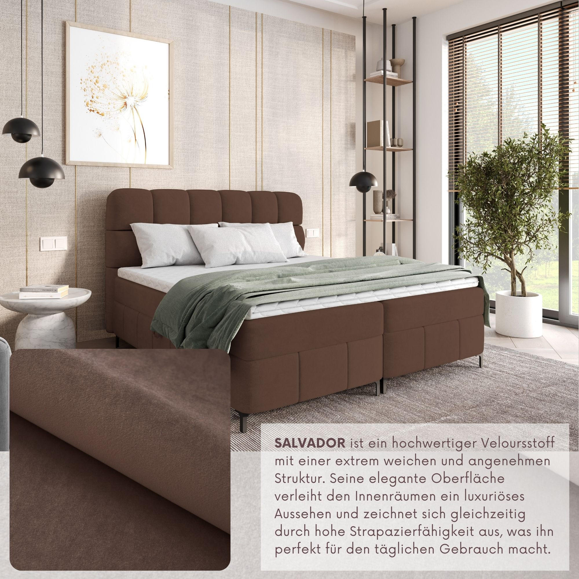 BOXBETT Cynthia 120x200 braun H3 - Braun, Textil (120/200cm) - AN-Moebel 4u