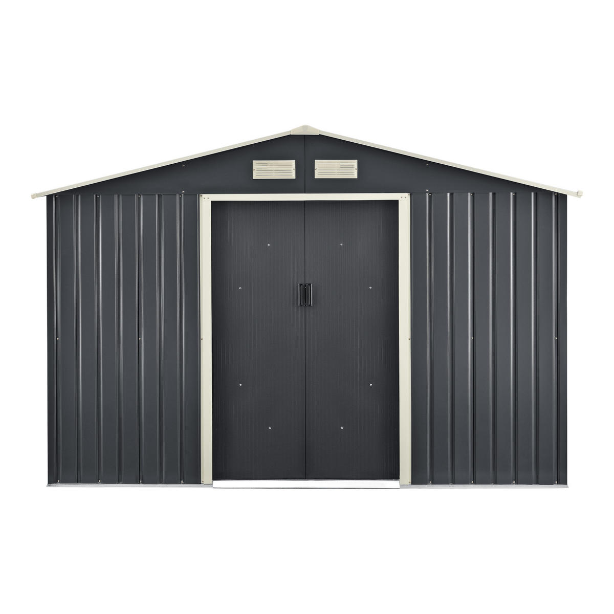 GARTENSCHUPPEN - Dunkelgrau, Metall (277/192/191cm) - [en.casa]