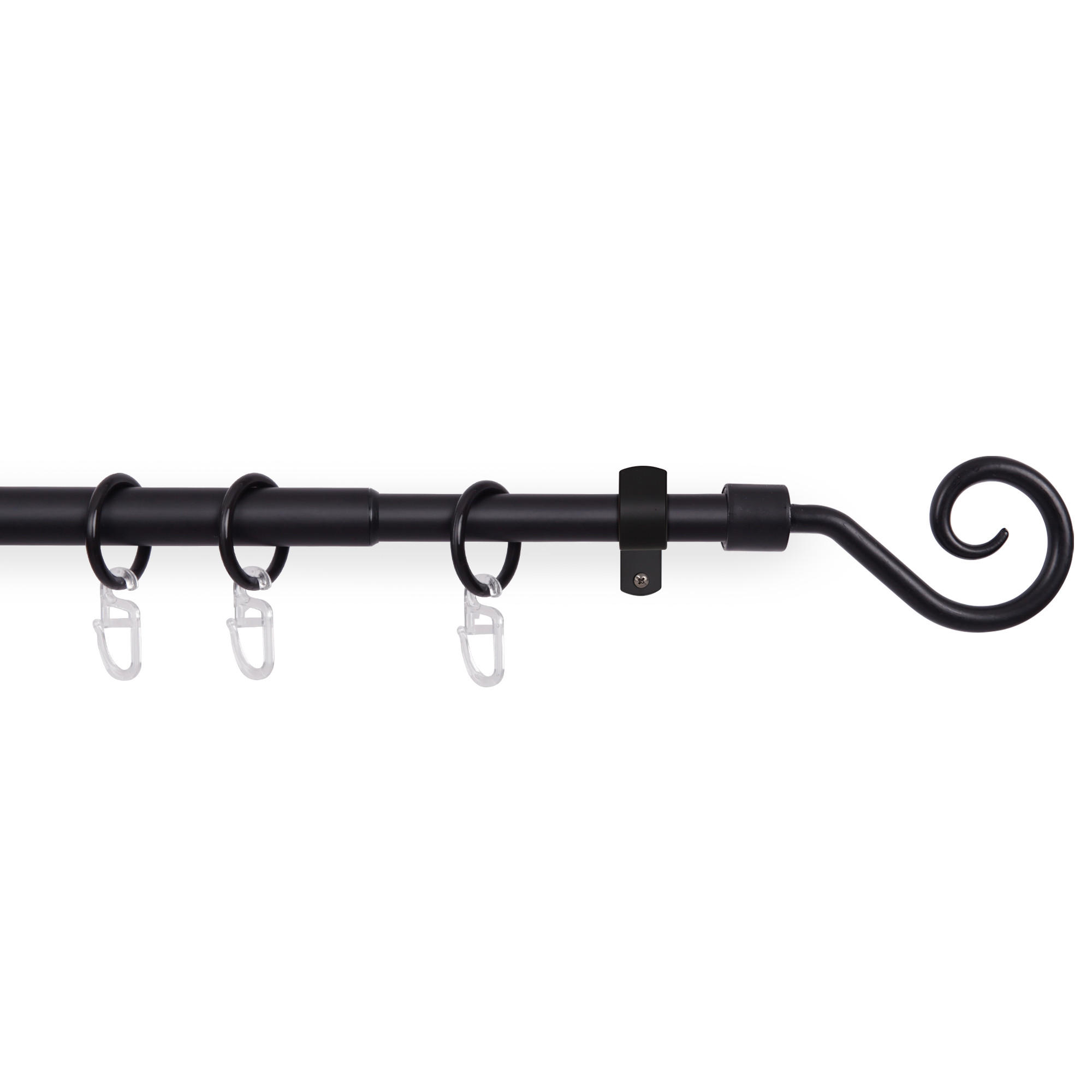 GARDINENSTANGENSET 120-220cm Schwarz Roma - Schwarz, Metall (120cm)