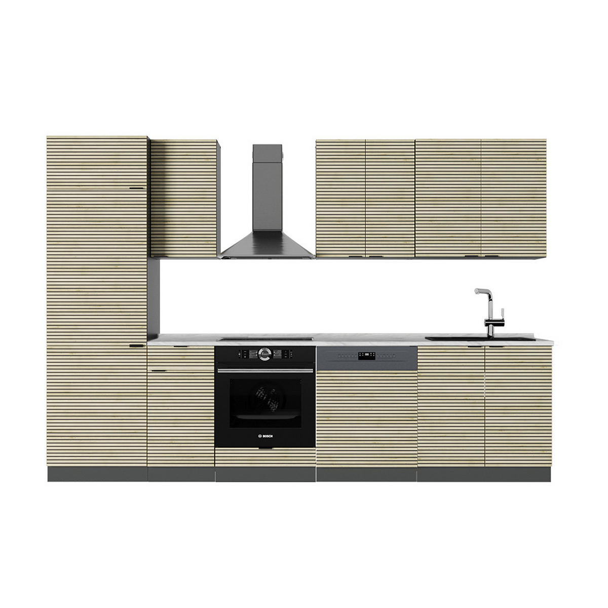 KUCHYŇSKÝ KOUT Fame-Line Dubový panel/antracit - antracitová/barva dubu, kompozitní dřevo (300/81.6/60cm) - Vicco