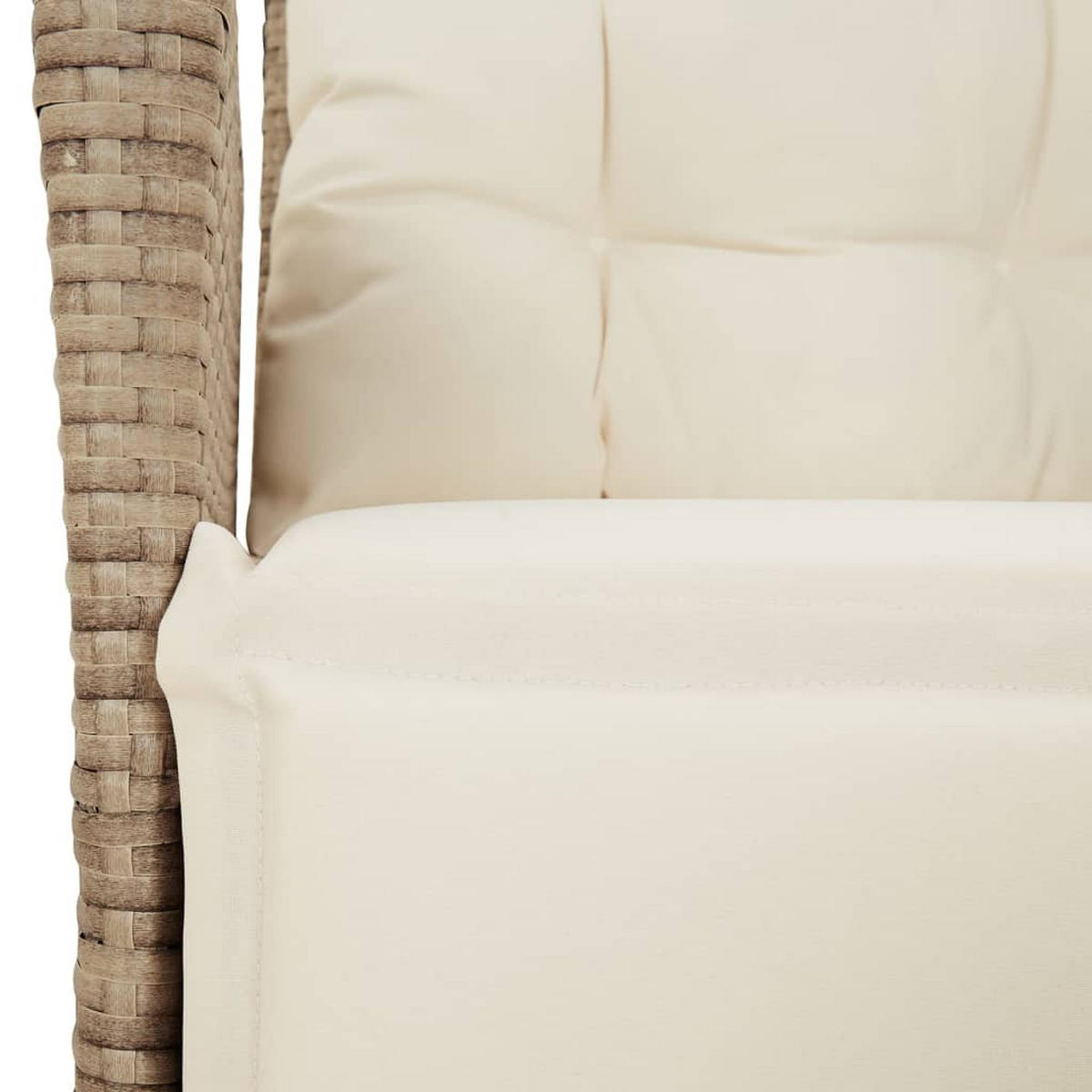 GARTEN-ESSGRUPPE 9Er Set Mit Kissen Beige Poly Rattan - Beige, Kunststoff - vidaXL