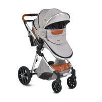 KINDERWAGEN Alma hellgrau Sportsitz Tragetasche umbaubar Wickeltasche Sitz umkehrbar - Hellgrau, Metall (90/60/120cm) - Moni