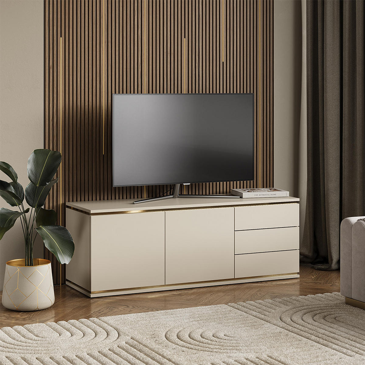 NIZKA OMARICA Linette Kašmir - kašmir, leseni material (135/48.6/42cm) - Vicco