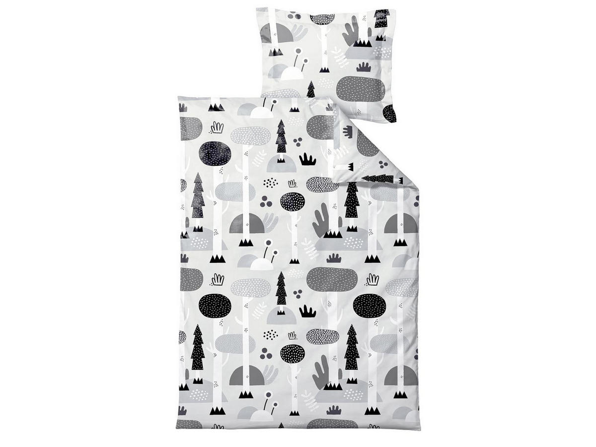 BETTWÄSCHE Magic Forest 100/140 cm schwarz-weiß Baumwolle - Multicolor, Textil (100/140cm) - Södahl