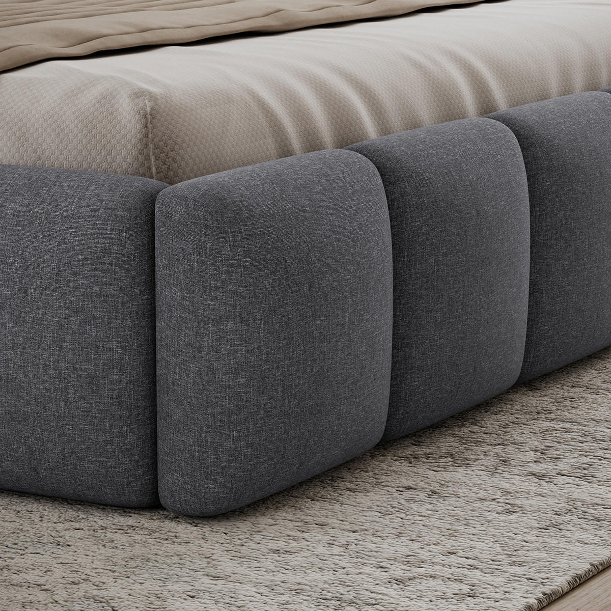 BOXSPRING POSTEL 180/200 Klaus Grey - šedá, dřevo (180/200cm) - Petits-meubles