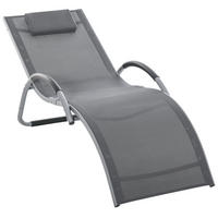 GARTENLIEGE - Grau, Textil/Metall (60/65/160cm) - Outsunny