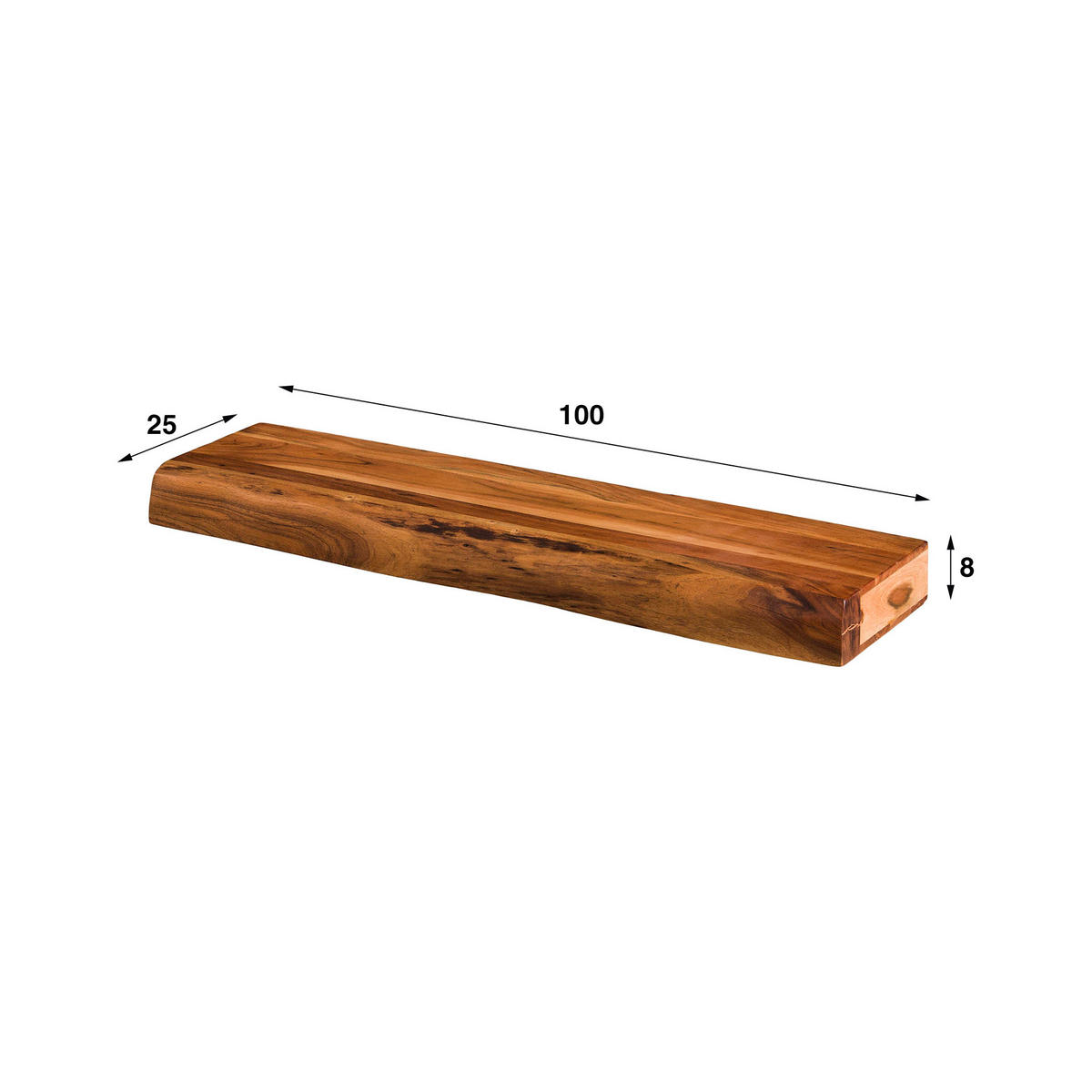 WANDREGAL Baum Braun 25/100/ 8 cm - Braun, Holz (100/8/25cm) - Hoyz Collection