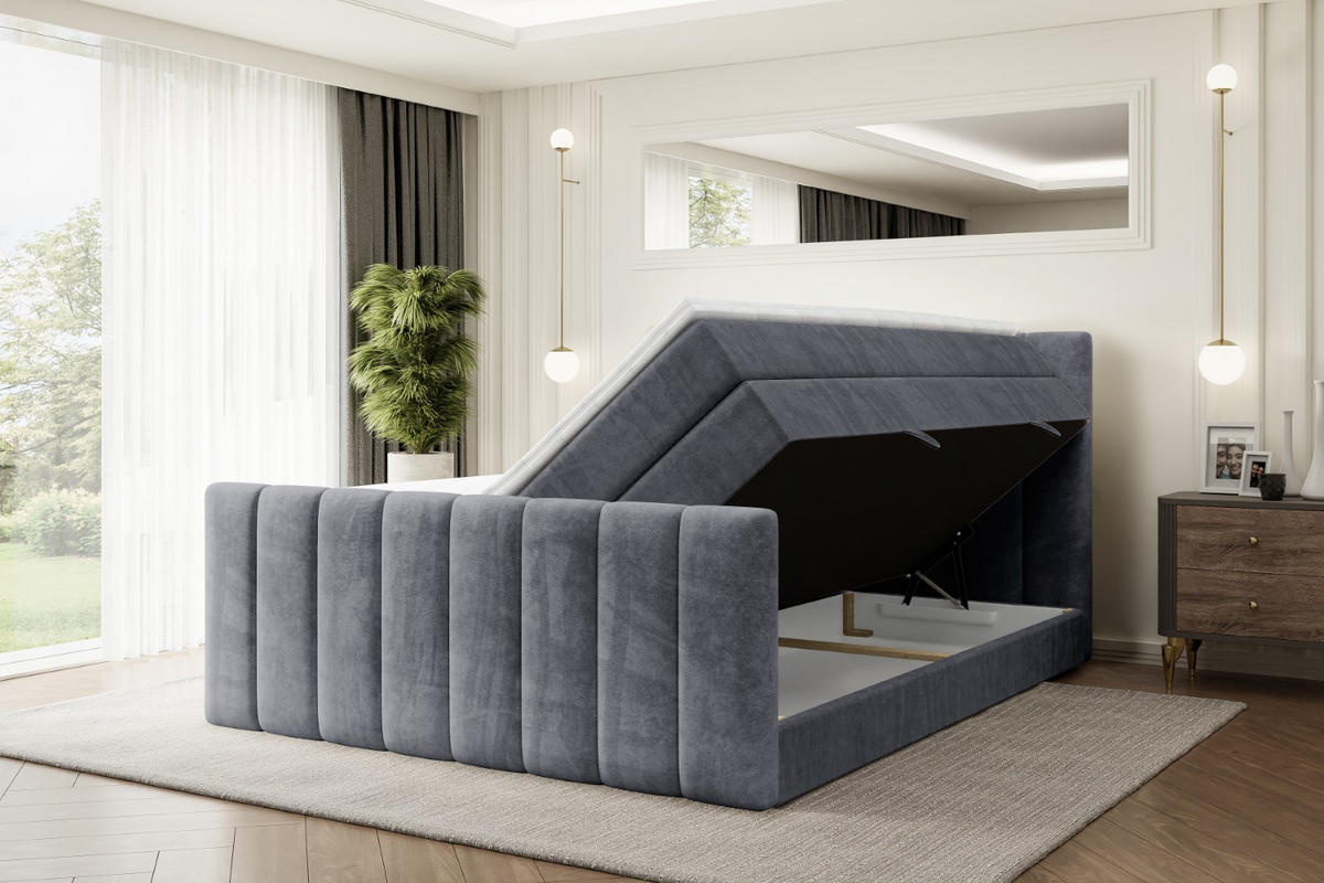 BOXSPRINGBETT OTTA-Z KING - 160x200 - H3/H4 - Dunkelgrau - Dunkelgrau, Holzwerkstoff (160/200cm) - ALTDECOR