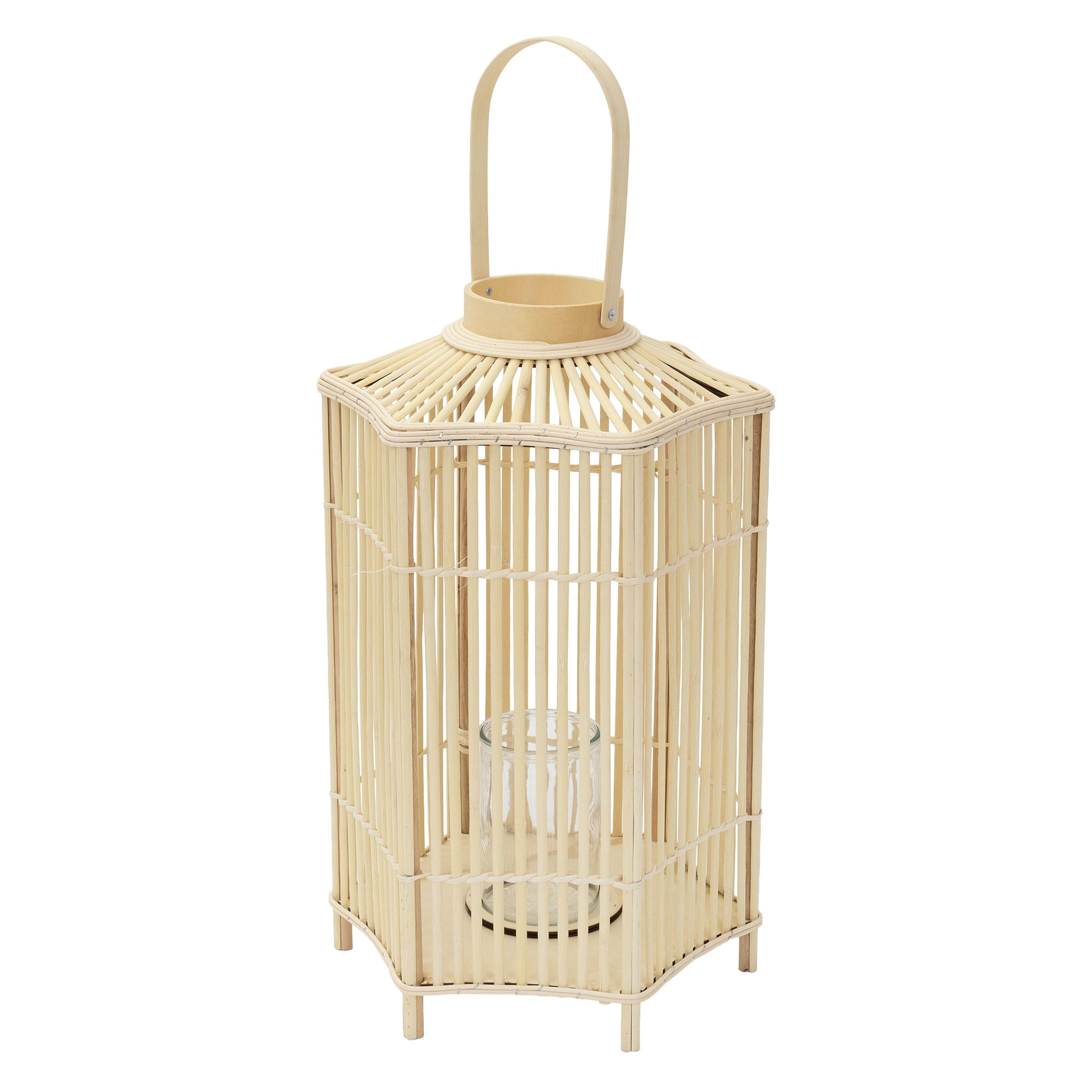 ECD-Germany BAMBUSOVÁ LAMPION H: 75 cm Barva dřeva Boho styl